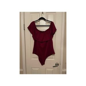 Burgundy or maroon body suit 2x